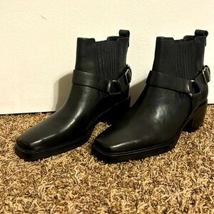 New black leather boots